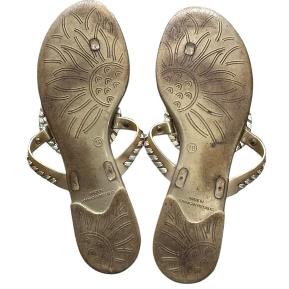 Jack Rogers Gold GEORGICA Jelly flip flop slip on Sandals size 10 - Picture 7 of 8